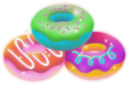 Glowing Gradient Donuts