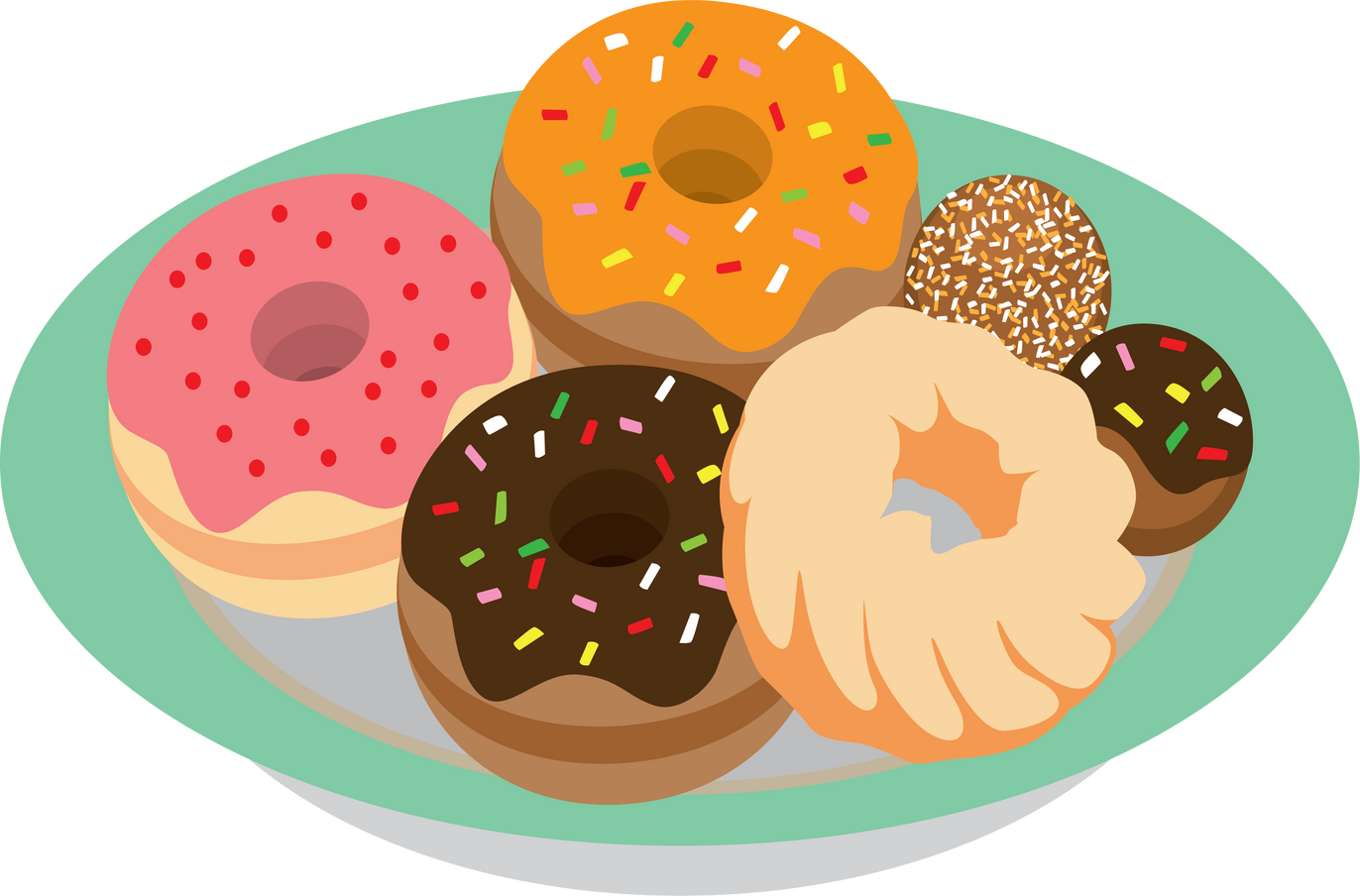 Plate of Donuts Illustration